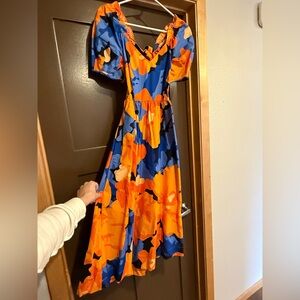 Tabitha Brown Target Puff Sleeve Sweetheart Neck Tie Back Dress